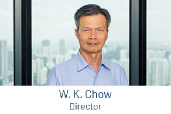Portrait of W. K. Chow, Director, in front of a window